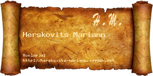 Herskovits Mariann névjegykártya